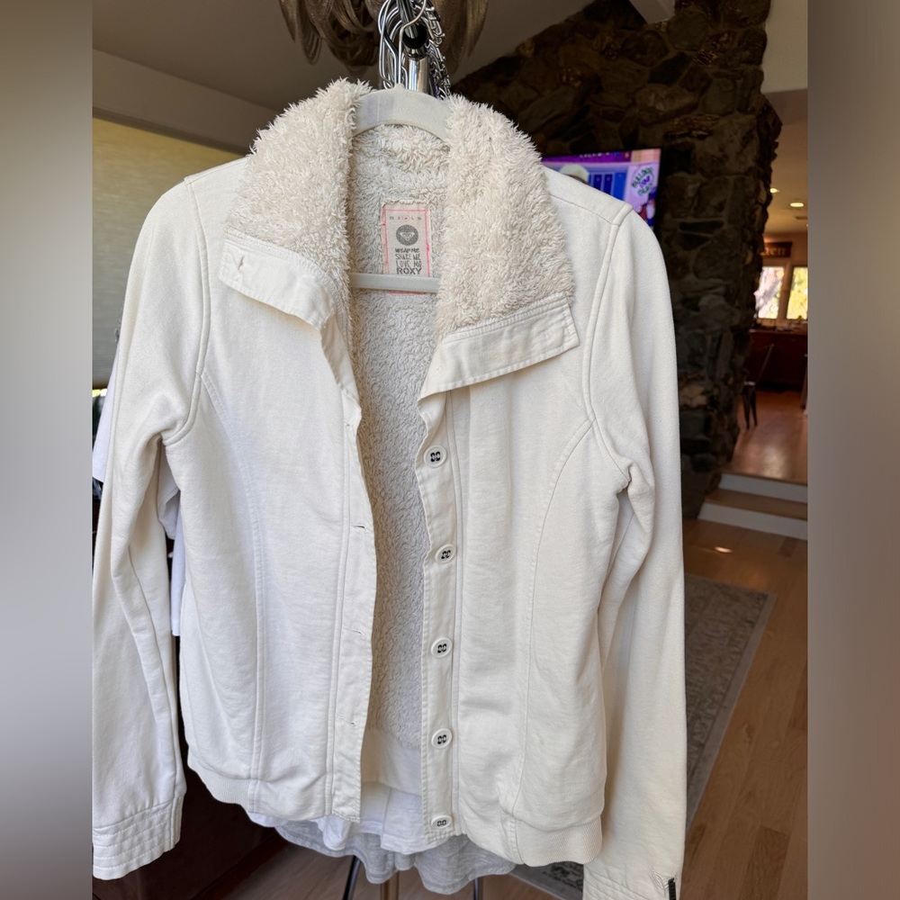 Roxy cotton outside and Sherpa lined jacket